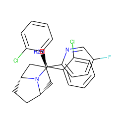 N[C@@]1(c2ccc(F)cn2)C[C@@H]2CC[C@H](C1)N2C(c1ccccc1Cl)c1ccccc1Cl ZINC000103227249