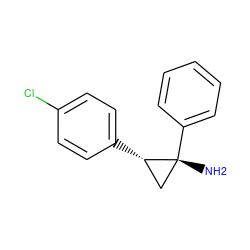 N[C@@]1(c2ccccc2)C[C@@H]1c1ccc(Cl)cc1 ZINC000146411329