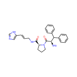 N[C@@H](C(=O)N1CCC[C@H]1C(=O)NC/C=C/c1cnc[nH]1)C(c1ccccc1)c1ccccc1 ZINC000004805537