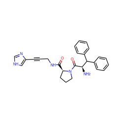 N[C@@H](C(=O)N1CCC[C@H]1C(=O)NCC#Cc1c[nH]cn1)C(c1ccccc1)c1ccccc1 ZINC000026672039