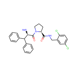 N[C@@H](C(=O)N1CCC[C@H]1C(=O)NCc1cc(Cl)ccc1Cl)C(c1ccccc1)c1ccccc1 ZINC000052955673