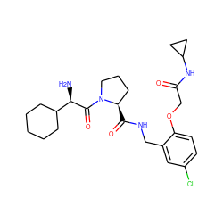 N[C@@H](C(=O)N1CCC[C@H]1C(=O)NCc1cc(Cl)ccc1OCC(=O)NC1CC1)C1CCCCC1 ZINC000003831797