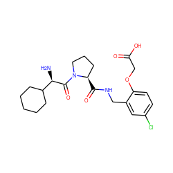 N[C@@H](C(=O)N1CCC[C@H]1C(=O)NCc1cc(Cl)ccc1OCC(=O)O)C1CCCCC1 ZINC000013780843