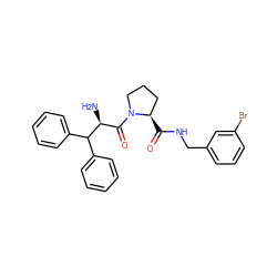 N[C@@H](C(=O)N1CCC[C@H]1C(=O)NCc1cccc(Br)c1)C(c1ccccc1)c1ccccc1 ZINC000013779053