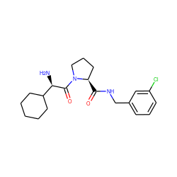 N[C@@H](C(=O)N1CCC[C@H]1C(=O)NCc1cccc(Cl)c1)C1CCCCC1 ZINC000045386851