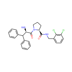 N[C@@H](C(=O)N1CCC[C@H]1C(=O)NCc1cccc(Cl)c1Cl)C(c1ccccc1)c1ccccc1 ZINC000013779041