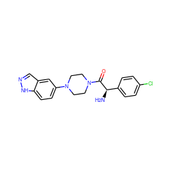 N[C@@H](C(=O)N1CCN(c2ccc3[nH]ncc3c2)CC1)c1ccc(Cl)cc1 ZINC000028891630