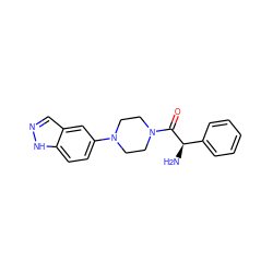 N[C@@H](C(=O)N1CCN(c2ccc3[nH]ncc3c2)CC1)c1ccccc1 ZINC000096904005