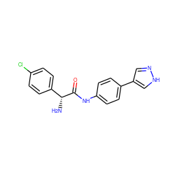 N[C@@H](C(=O)Nc1ccc(-c2cn[nH]c2)cc1)c1ccc(Cl)cc1 ZINC000058592338