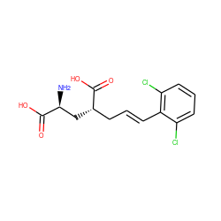 N[C@@H](C[C@@H](C/C=C/c1c(Cl)cccc1Cl)C(=O)O)C(=O)O ZINC000013808451