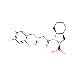 N[C@@H](CC(=O)N1[C@H](C(=O)O)C[C@@H]2CCCC[C@@H]21)Cc1cc(F)c(F)cc1F ZINC000299839018