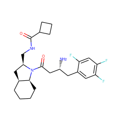 N[C@@H](CC(=O)N1[C@H](CNC(=O)C2CCC2)C[C@@H]2CCCC[C@@H]21)Cc1cc(F)c(F)cc1F ZINC000299835197