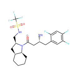 N[C@@H](CC(=O)N1[C@H](CNS(=O)(=O)C(F)(F)F)C[C@@H]2CCCC[C@@H]21)Cc1cc(F)c(F)cc1F ZINC000299839941