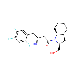 N[C@@H](CC(=O)N1[C@H](CO)C[C@@H]2CCCC[C@@H]21)Cc1cc(F)c(F)cc1F ZINC000299831942