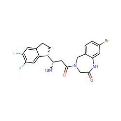 N[C@@H](CC(=O)N1CC(=O)Nc2cc(Br)ccc2C1)[C@H]1CCc2cc(F)c(F)cc21 ZINC000218135779