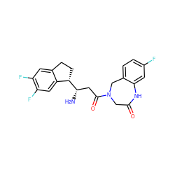 N[C@@H](CC(=O)N1CC(=O)Nc2cc(F)ccc2C1)[C@H]1CCc2cc(F)c(F)cc21 ZINC000218065091