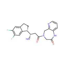 N[C@@H](CC(=O)N1CC(=O)Nc2cccnc2C1)[C@H]1CCc2cc(F)c(F)cc21 ZINC000218043091