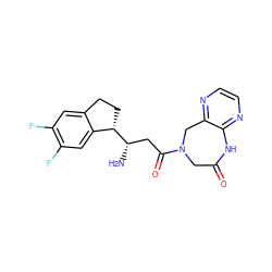 N[C@@H](CC(=O)N1CC(=O)Nc2nccnc2C1)[C@H]1CCc2cc(F)c(F)cc21 ZINC000218043198