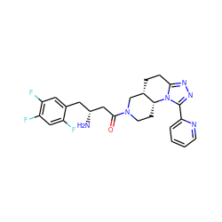 N[C@@H](CC(=O)N1CC[C@@H]2[C@@H](CCc3nnc(-c4ccccn4)n32)C1)Cc1cc(F)c(F)cc1F ZINC001772643079