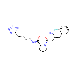 N[C@@H](CC(=O)N1CCC[C@H]1C(=O)NCCCCc1nnn[nH]1)Cc1ccccc1F ZINC000028384014