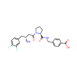 N[C@@H](CC(=O)N1CCC[C@H]1C(=O)NCc1ccc(C(=O)O)cc1)Cc1ccc(F)c(F)c1 ZINC000028363626