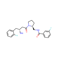 N[C@@H](CC(=O)N1CCC[C@H]1CNC(=O)c1cccc(F)c1)Cc1ccccc1F ZINC000043024030