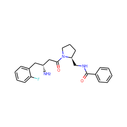 N[C@@H](CC(=O)N1CCC[C@H]1CNC(=O)c1ccccc1)Cc1ccccc1F ZINC000014948268