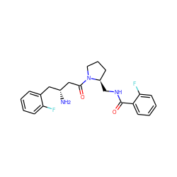 N[C@@H](CC(=O)N1CCC[C@H]1CNC(=O)c1ccccc1F)Cc1ccccc1F ZINC000043065124