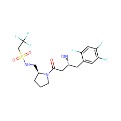 N[C@@H](CC(=O)N1CCC[C@H]1CNS(=O)(=O)CC(F)(F)F)Cc1cc(F)c(F)cc1F ZINC000043122841