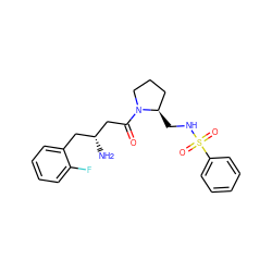 N[C@@H](CC(=O)N1CCC[C@H]1CNS(=O)(=O)c1ccccc1)Cc1ccccc1F ZINC000042923909