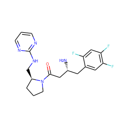 N[C@@H](CC(=O)N1CCC[C@H]1CNc1ncccn1)Cc1cc(F)c(F)cc1F ZINC000043119855