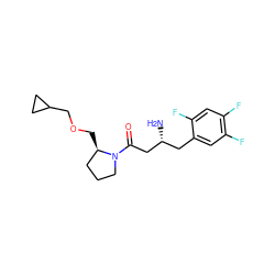 N[C@@H](CC(=O)N1CCC[C@H]1COCC1CC1)Cc1cc(F)c(F)cc1F ZINC000043012354