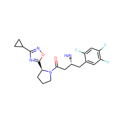 N[C@@H](CC(=O)N1CCC[C@H]1c1nc(C2CC2)no1)Cc1cc(F)c(F)cc1F ZINC000045253152