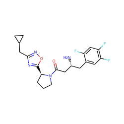 N[C@@H](CC(=O)N1CCC[C@H]1c1nc(CC2CC2)no1)Cc1cc(F)c(F)cc1F ZINC000045245245