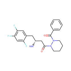 N[C@@H](CC(=O)N1CCCCN1C(=O)c1ccccc1)Cc1cc(F)c(F)cc1F ZINC000028891298