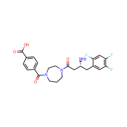 N[C@@H](CC(=O)N1CCCN(C(=O)c2ccc(C(=O)O)cc2)CC1)Cc1cc(F)c(F)cc1F ZINC000039188546