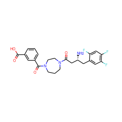 N[C@@H](CC(=O)N1CCCN(C(=O)c2cccc(C(=O)O)c2)CC1)Cc1cc(F)c(F)cc1F ZINC000040917951