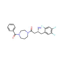 N[C@@H](CC(=O)N1CCCN(C(=O)c2ccccc2)CC1)Cc1cc(F)c(F)cc1F ZINC000040935584