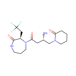 N[C@@H](CC(=O)N1CCCNC(=O)[C@H]1CC(F)(F)F)CN1CCCCC1=O ZINC000040835593