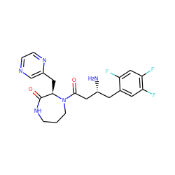 N[C@@H](CC(=O)N1CCCNC(=O)[C@H]1Cc1cnccn1)Cc1cc(F)c(F)cc1F ZINC000036310885