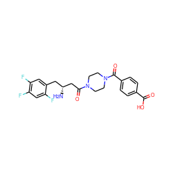 N[C@@H](CC(=O)N1CCN(C(=O)c2ccc(C(=O)O)cc2)CC1)Cc1cc(F)c(F)cc1F ZINC000036479654