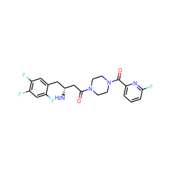 N[C@@H](CC(=O)N1CCN(C(=O)c2cccc(F)n2)CC1)Cc1cc(F)c(F)cc1F ZINC000084671632