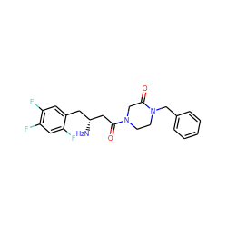 N[C@@H](CC(=O)N1CCN(Cc2ccccc2)C(=O)C1)Cc1cc(F)c(F)cc1F ZINC000071341591