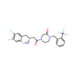 N[C@@H](CC(=O)N1CCN(Cc2ccccc2C(F)(F)F)C(=O)C1)Cc1cc(F)c(F)cc1F ZINC000071332083