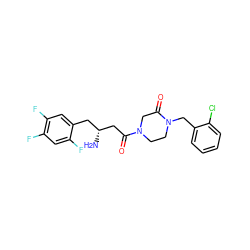 N[C@@H](CC(=O)N1CCN(Cc2ccccc2Cl)C(=O)C1)Cc1cc(F)c(F)cc1F ZINC000071334107