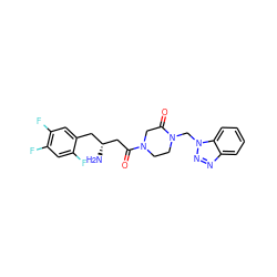 N[C@@H](CC(=O)N1CCN(Cn2nnc3ccccc32)C(=O)C1)Cc1cc(F)c(F)cc1F ZINC000071335044