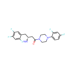 N[C@@H](CC(=O)N1CCN(c2ccc(F)cc2F)CC1)Cc1cc(F)c(F)cc1F ZINC000084688154