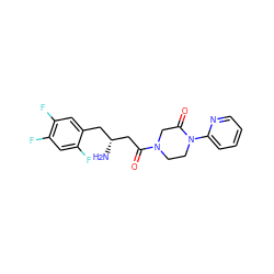 N[C@@H](CC(=O)N1CCN(c2ccccn2)C(=O)C1)Cc1cc(F)c(F)cc1F ZINC000071332841