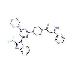 N[C@@H](CC(=O)N1CCN(c2nc(N3CCOCC3)nc(-n3c(C(F)F)nc4ccccc43)n2)CC1)c1ccccc1 ZINC001772645005