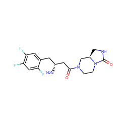 N[C@@H](CC(=O)N1CCN2C(=O)NC[C@@H]2C1)Cc1cc(F)c(F)cc1F ZINC000064453596